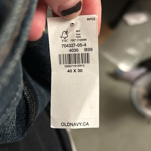 Men’s Old Navy Dark Wash Original Taper 40x30 NWT - Picture 3 of 3